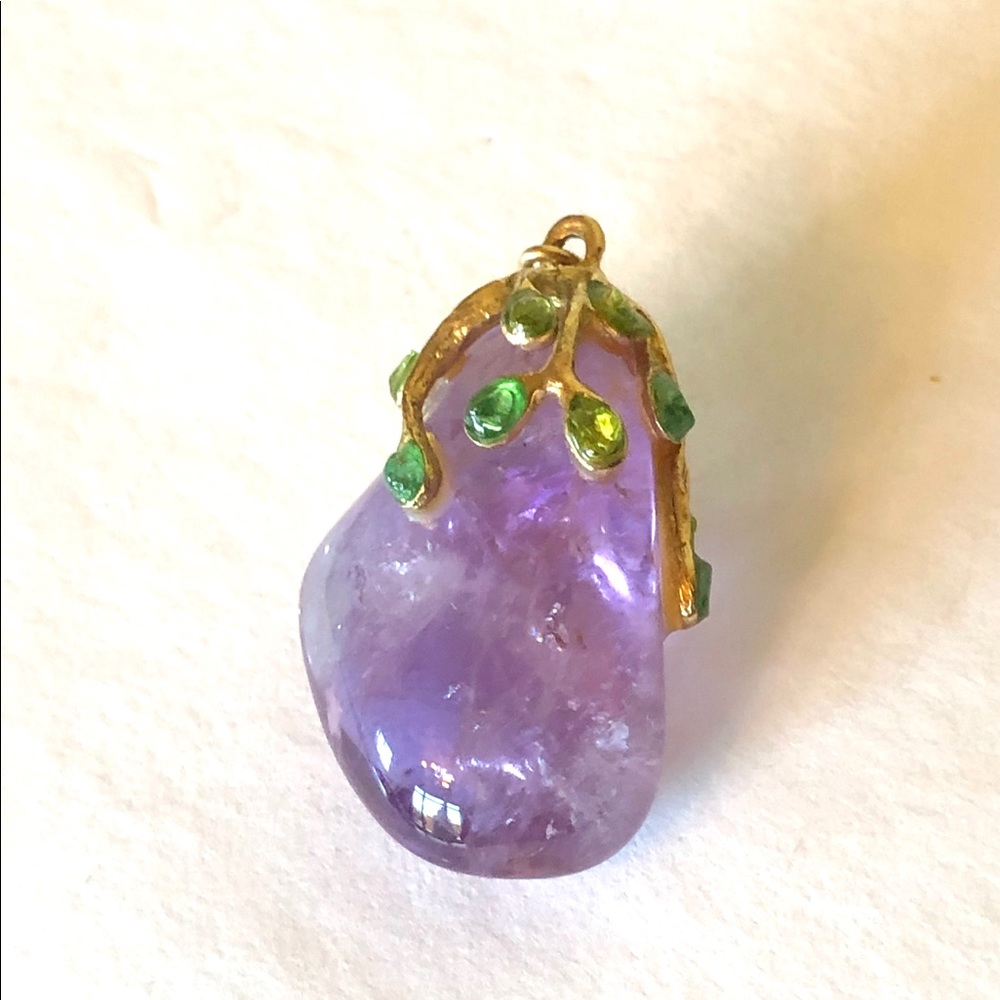 Vintage Polished Amethyst Nugget Drop Pendant - Picture 7 of 7